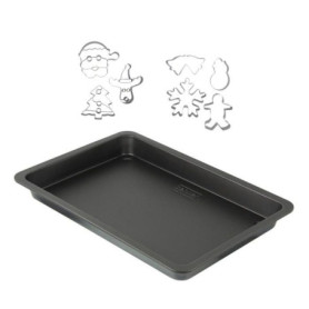 Plaque de cuisson et 7 emporte-pieces de Noël inox - ZENKER - 42 x 29 cm