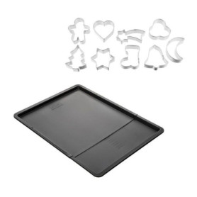 Ensemble avec plaque a pâtisserie extensible et 9 emporte-pieces sur cintre - ZENKER