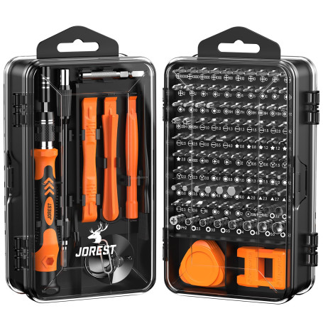 JOREST 117 en 1 Kit de Tournevis de Précision, Kit d'outils Mini,Magnétique Outils de Réparation avec Torx Triangle Bits etc,Pou