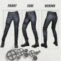 HOMDECR Jean de moto pour femme - Coupe ajustée - Avec protections des genoux et des hanches - Stretch - Coupe ajustée - Pantalo