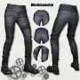 HOMDECR Jean de moto pour femme - Coupe ajustée - Avec protections des genoux et des hanches - Stretch - Coupe ajustée - Pantalo