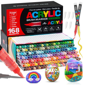 VAKKI 168 Couleurs Feutre Acrylique, Stylos Acryliques Liquide Direct Acrylic Paint Marker Coloriage pour Adultes, Marqueur Acid VAKKI 168 Couleurs Feutre Acrylique, Stylos Acryliques Liquide Direct Acrylic Paint Marker Coloriage pour Adultes, Marqueur Acid
