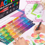 VAKKI 168 Couleurs Feutre Acrylique, Stylos Acryliques Liquide Direct Acrylic Paint Marker Coloriage pour Adultes, Marqueur Acid