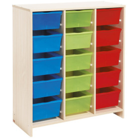 Meuble haut 15 bacs multico. bouleau