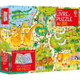 Au zoo - Coffret livre et puzzle (100 pièces) - Dès 5 ans