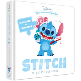 DISNEY BABY - Mes Premières Histoires - Stitch se brosse les dents - 5 grands puzzles 16 pc