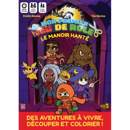 Le Manoir hanté, mon premier jeu de rôle, une aventure à colorier