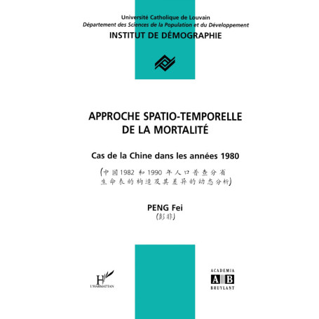 APPROCHE SPATIO-TEMPORELLE DE LA MORTALITE CAS DE LA CHINE