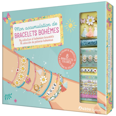 Mon accumulation de bracelets bohèmes - 8 bracelets colorés