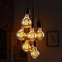 YNXing - Suspension Edison vintage - Réglable - Lampe suspendue - Luminaire industriel - Lustre noir - 1, 3, 5, 6 têtes - 3 supp
