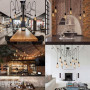 YNXing - Suspension Edison vintage - Réglable - Lampe suspendue - Luminaire industriel - Lustre noir - 1, 3, 5, 6 têtes - 3 supp