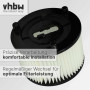 vhbw Filtre à cartouche compatible avec Bosch UniversalVac 15 aspirateur à sec ou humide - Filtre plissé, papier/plastique, blan