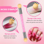 8 Pcs Double Extrémité Nail Art Dotting Pen avec 1 Brosse Éponge, Professionnel pour Nail Art, French Manucure et Dégradés, Idéa