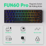 MONSGEEK Clavier Gaming FUN60 Pro à déclenchement Rapide, Switch magnétique 8k SP, Clavier HE, Filaire, Noir translucide à 60% (