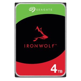 Seagate IronWolf 4To, Disque dur interne NAS HDD, CMR 3.5 Pouces SATA 6Goit/s 5 400 tr/min, 64 Mo de mémoire cache, pour NAS RAI