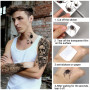 20 Feuilles Tatouage Ephemere Homme, Imperméable Faux Tatouage Autocollant, Réalistes Demi Bras Lion Loup Serpent Rose Joker Crâ