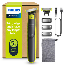 Philips OneBlade 360 Authentique Tondeuse et rasoir à barbe électrique, 2x 360 lames, 3x peignes à barbe (1,3,5mm), QP2724/31 Philips OneBlade 360 Authentique Tondeuse et rasoir à barbe électrique, 2x 360 lames, 3x peignes à barbe (1,3,5mm), QP2724/31