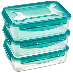 Amazon Basics Lot de 3 boîtes de conservation hermétiques, 3 x 1.2 litres, Transparent Amazon Basics Lot de 3 boîtes de conservation hermétiques, 3 x 1.2 litres, Transparent