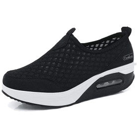 Femmes Minceur Chaussures Taille 35-42eu Marche Baskets Plate-Forme Chaussures Poids Air Léger Engrener Elastic Sports en Yoga à