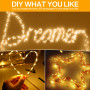 ZPQAODI Lot de 4 guirlandes lumineuses LED à piles, 5 m, 50 LED, guirlande lumineuse en fil de cuivre, guirlande lumineuse de No