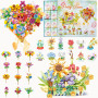 YeahBoom 2025 Calendrier de l'Avent,897 PCS,24 Fleurs en Briques,Idée Cadeau de Noël,Calendrier de Compte à Rebours de Noël Bouq