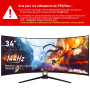 Gawfolk Écran PC Ultra Large 34 Pouces 1500R incurvé 144Hz Gaming Computer Moniteur,21:9 UWQHD(3440x1440),Adaptive Sync，HDR，178 