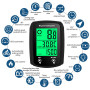 LANAFAY Compteur Velo sans Fil avec 20 Fonctions Étanche, IPX6 Étanche Compteur Kilométrique Vélo avec Écran LCD Rétroéclairé, F