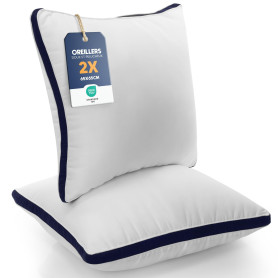 Utopia Bedding Oreillers 65 x 65 cm (2 Pièces), Rembourrage en Fibres Creuses Vierges 3D, Oreiller Doux et Facile à Entretenir ( Utopia Bedding Oreillers 65 x 65 cm (2 Pièces), Rembourrage en Fibres Creuses Vierges 3D, Oreiller Doux et Facile à Entretenir (