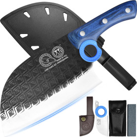 XYJ Authentic Since 1986,Couteau de boucher serbe avec étui,Couteau de cuisine de chef à légumes,Manche en bois avec étui,pour c XYJ Authentic Since 1986,Couteau de boucher serbe avec étui,Couteau de cuisine de chef à légumes,Manche en bois avec étui,pour c