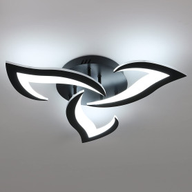 SENQIU Plafonnier Led Moderne, 36W 2900LM Luminaire Plafonnier Led Noir, Créatif Pétales Design Lampe de Plafond en Acrylique po