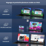 HONGO Moniteur Portable, Laptop Écran Portable 15,6" 1080P IPS Écran PC Portable Haut-parleurs Intégrés, Moniteur pour Ordinateu