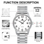 LN LENQIN Montres pour Hommes Montres en Acier Inoxydable pour Hommes Montre analogique à Quartz Montre étanche Montres-Bracelet