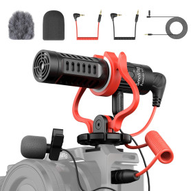 SMALLRIG Microphone Vidéo Universel avec Support Antichoc, Pare-Brise, Micro Compact sur Caméra pour Caméra Reflex Numériques et SMALLRIG Microphone Vidéo Universel avec Support Antichoc, Pare-Brise, Micro Compact sur Caméra pour Caméra Reflex Numériques et