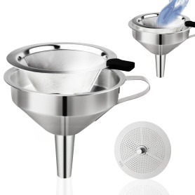Filtre Résine Entonnoir Inox Filtrant à Peinture Acier Inoxydable Filtre à Double Filtre pour Impression 3D Résine Peinture Vern Filtre Résine Entonnoir Inox Filtrant à Peinture Acier Inoxydable Filtre à Double Filtre pour Impression 3D Résine Peinture Vern
