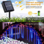 Lumières Solaires de Pluie de Météores, Guirlandes Lumineuses IP65 Imperméable Lumières de Noël avec Tubes de 30 cm, 8 Tubes, To