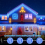 PBGMRT Guirlande Lumineuse Exterieur, Rideau Lumineux Noel 10+5m - IP65 Étanchéité, 8 Modes (Bleu-Blanc), Télécommande, Minuteri
