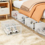 StowBin Lot de 12 boîtes de rangement à chaussures empilables en plastique transparent avec portes pour femme/homme, 32,5 x 23 x