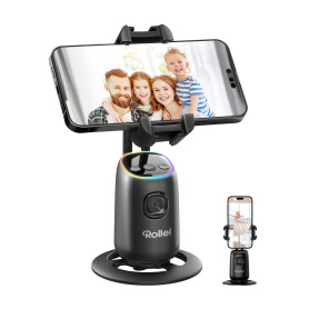 Support Telephone Suivi Mouvement, Rollei Easy Creator Desktop Trépied à Suivis Automatique du Visage avec Batterie Rechargeable
