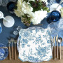 serviettes à cocktail fleuries bleu poussiéreux serviettes en papier à fleurs jetables pour le mariage la fête de mariage la fêt