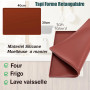 Silicone Plaque Génoises 30x40x1cm Tapis Roulade Cuisson pour le roulage - Flexible et rebord (Marron)