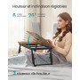 SONGMICS Table de Lit, pour Ordinateur Portable Jusqu’à 15,6 Pouces, Angle et Hauteur Réglables, Pliable, avec Tiroir, pour Trav