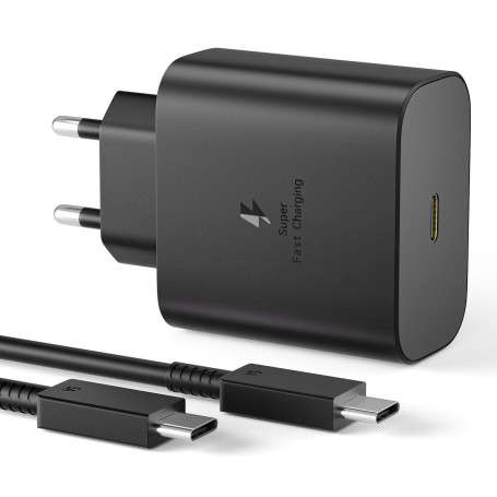 Chargeur USB C, 45W Chargeur Super Charge Rapide pour Samsung Galaxy S25,S24+,S24 Ultra,S23+,S23 Ultra, S22,S21,Note20 Prise Sec