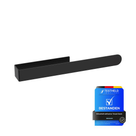 Ibergrif M34454B, Porte Serviette Salle de Bain sans Perçage, Porte-Serviettes Mural en INOX, Adhésif 3M, 37 CM, Noir