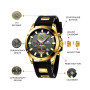 MEGALITH Montre Sport Etanche Montre Chronographe Analogique Design Montre Bracelet de Mode Grand Cadran Quartz Caoutchouc Lumin
