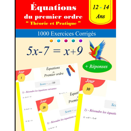 Introduction aux équations du premier ordre : théorie et pratique: 1000 Exercices Corrigés - Ages : 12 - 14