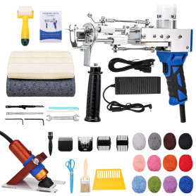 ZOWWFAST Pistolet à tufter les tapis avec kit de tondeuse à tapis, Tufting Gun Set avec affichage numérique de la vitesse, machi