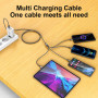 Câble Multi Chargeur,4 en 1 Câble Universel,[1.2M] Câble Multi USB de Chargement avec Lightning Câble USB Type C Micro Connecteu