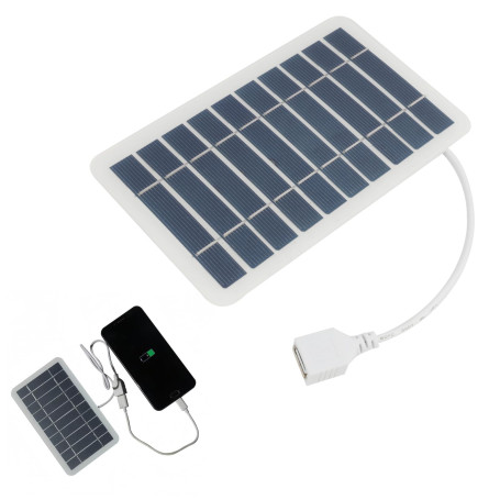 Panneau solaire portable 5V 2W avec connexion USB, Chargeur Solaire Mini pour Téléphone, pour Camping, Randonnée, Escalade et Vo