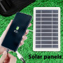 Panneau solaire portable 5V 2W avec connexion USB, Chargeur Solaire Mini pour Téléphone, pour Camping, Randonnée, Escalade et Vo