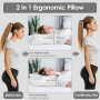 Gaethra Oreiller Ergonomique Cervical Grand, 2 en 1 Oreiller Memoire Forme, Soulagement Efficace de la Douleur, Oreiller Orthopé